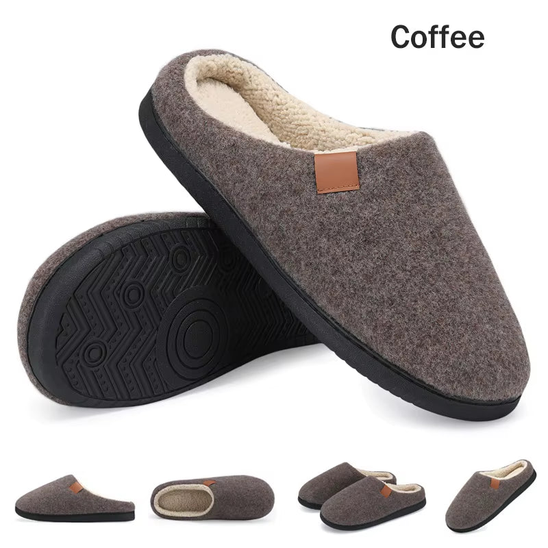 New Men'S Winter Slippers Home Warm Cotton Slippers Casual Indoor Bedroom Floor Shoes
