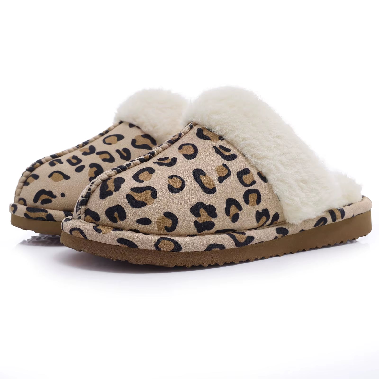 Winter Fur Slippers for Women Fluffy Fuzzy House Slippers Memory Foam Plush Slippers Indoor Non-Slip Cotton Slippers