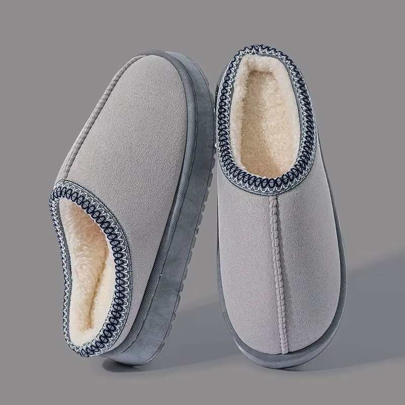Women'S Plush Slippers Winter Warm House Shoes Fashion Thick EVA Sole for Indoor Outdoor Use Cozy Non-Slip Couple Home Footwear