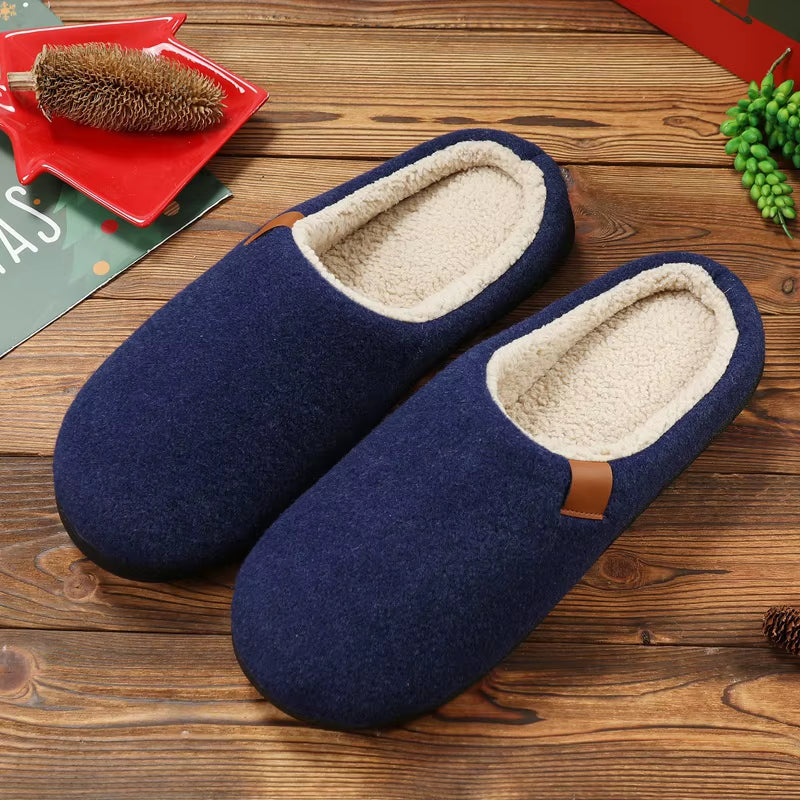 New Men'S Winter Slippers Home Warm Cotton Slippers Casual Indoor Bedroom Floor Shoes