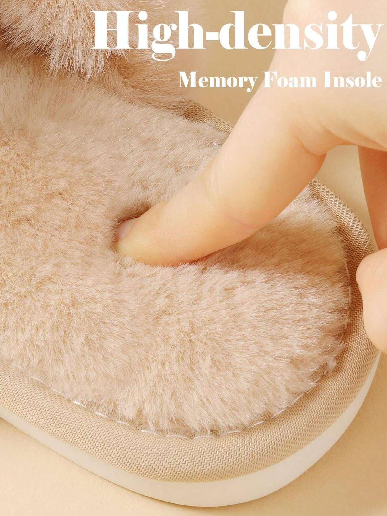 2Pair Womens Fuzzy Fluffy Slippers - Cozy, Soft, Comfy, Relax Fluffy Slippers, Cross Band, Open Toe, Non-Slip Womens Slippers, Indoor and Outdoor Fluffy Slippers, Fuzzy Slippers
