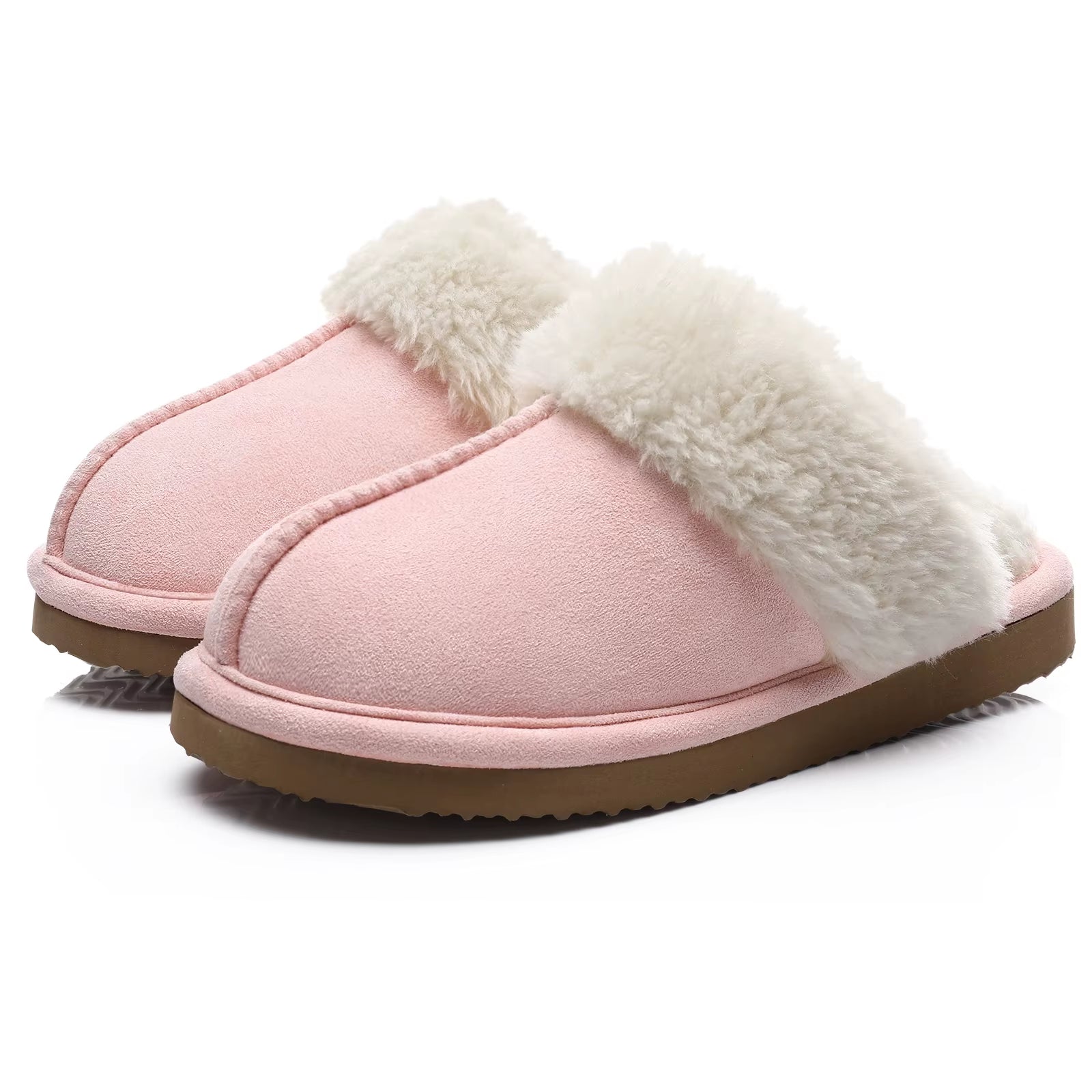 Winter Fur Slippers for Women Fluffy Fuzzy House Slippers Memory Foam Plush Slippers Indoor Non-Slip Cotton Slippers