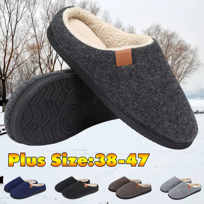 New Men'S Winter Slippers Home Warm Cotton Slippers Casual Indoor Bedroom Floor Shoes