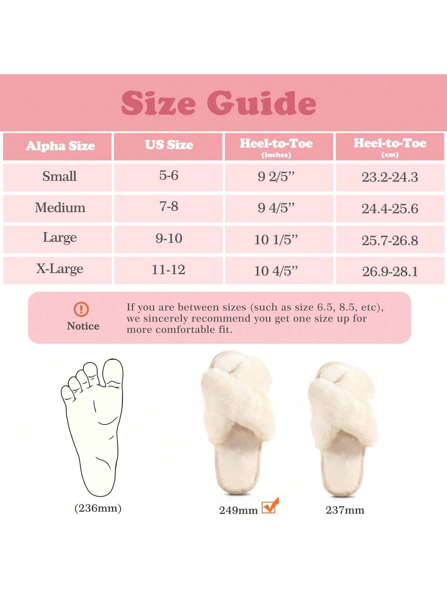 2Pair Womens Fuzzy Fluffy Slippers - Cozy, Soft, Comfy, Relax Fluffy Slippers, Cross Band, Open Toe, Non-Slip Womens Slippers, Indoor and Outdoor Fluffy Slippers, Fuzzy Slippers