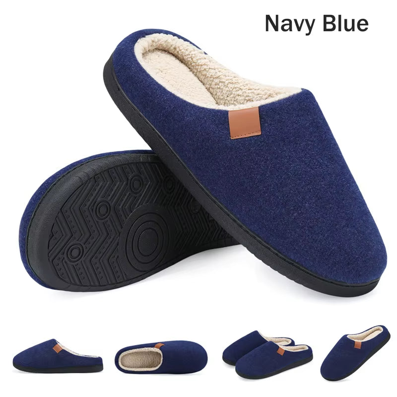 New Men'S Winter Slippers Home Warm Cotton Slippers Casual Indoor Bedroom Floor Shoes